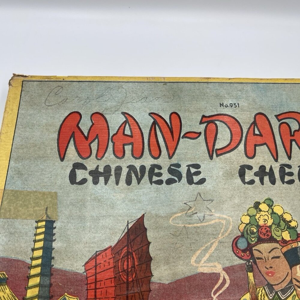 Vintage Baldwin Mfg Man-Dar-In Chinese Checkers Marble Board Game 1940's USA VTG - Picture 5 of 16